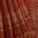 Deep Reddish Brown Sheer Saree With Metallic Gold Foil Print