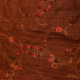 Regal Maroon Silk Saree With Hand-Embroidered Paisley & Floral Motifs