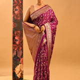 Royal Purple Floral Jaal Banarasi Saree