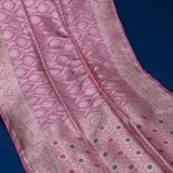 Baby Pink Banarasi Silk Saree With Gold Zari Paisley Jaal