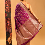 Royal Purple Floral Jaal Banarasi Saree