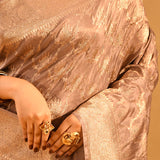 Champagne Beige Floral Tissue Banarasi Saree