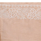 Light Pastel Brown Floral Silk Blend Saree