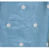 Aqua Blue Floral Silk Blend Saree