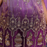 Fuchsia Purple Floral Tissue Sharara Set