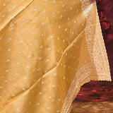 Soft Yellow Floral Silk Blend Saree