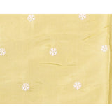 Soft Lime Yellow Floral Silk Blend Saree