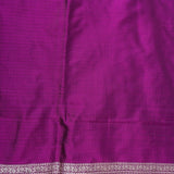 Purple Banarasi Silk Saree With Scalloped Border Trim