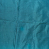 Teal Banarasi Silk Saree With Silver Zari Paisley Jaal And Chevron Pallu