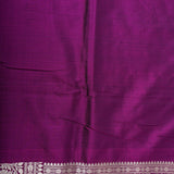 Wine Purple Banarasi Silk Saree With Silver Zari Floral Vine And Paisley Border