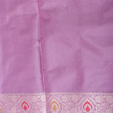Mauve Pink Banarasi Silk Saree With Gold Zari Paisley Medallion Border