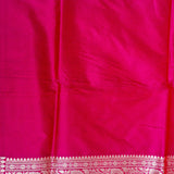 Magenta Pink Banarasi Silk Saree With Gold Zari Floral Vine Jaal Weave