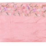 Soft Pink Floral Embroidered Tissue Silk Saree