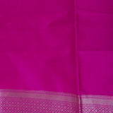 Magenta Pink Banarasi Silk Saree With Gold Zari Floral Vine And Trellis Border