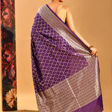 Regal Purple With Floral Jaal Banarasi Silk Saree