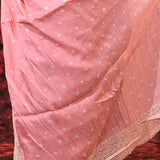 Baby Pink Floral Embroidered Silk Blend Saree