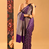 Regal Purple With Floral Jaal Banarasi Silk Saree