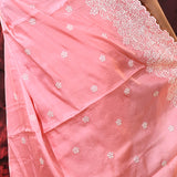 Baby Pink Floral Silk Blend Saree