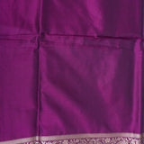 Wine Purple Banarasi Silk Saree With Gold Zari Floral Spray And Diamond Lattice Pallu
