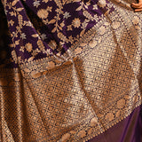 Royal Purple Floral Jaal Banarasi Saree