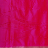 Rani Pink Banarasi Silk Saree With Silver Zari Floral Weave And Paisley Pallu