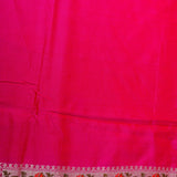 Pink Banarasi Silk Saree With Multicolour Floral Weave And Beige Contrast Border
