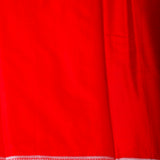Bright Red Banarasi Silk Saree With Silver Zari Floral Booti Weave