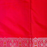 Rani Pink Banarasi Silk Saree With Silver Zari Star Floral Booti And Lattice Pallu