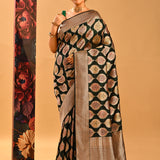 Emerald Green Meenakari Buta Banarasi Silk Saree