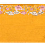 Golden Yellow Embroidered Silk Blend Saree