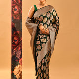 Emerald Green Meenakari Buta Banarasi Silk Saree
