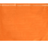 Rust Orange Banarasi Silk Saree With Checks And Butti