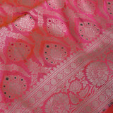 Rani Pink Banarasi Silk Saree With Gold Zari Leaf Butti