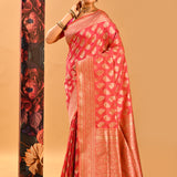 Hot Pink Hue Zari Butti Banarasi Saree