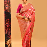 Hot Pink Hue Zari Butti Banarasi Saree