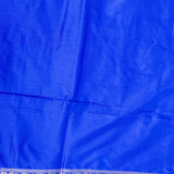 Cobalt Blue Banarasi Silk Saree With Silver Zari Floral Trellis Weave