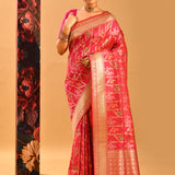 Lotus Pink Meenakari Jaal Banarasi Silk Saree