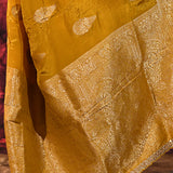 Golden Floral Banarasi Silk Saree