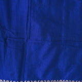 Royal Blue Banarasi Silk Saree With Silver Zari Floral Vine Weave