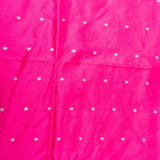 Rani Pink Banarasi Silk Saree With Silver Zari Buti Weave And Temple Border