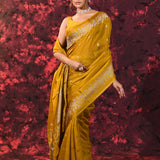 Golden Yellow Buttis Woven Banarasi Silk Saree