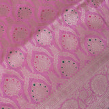 Baby Pink Banarasi Silk Saree With Gold Zari Paisley Jaal