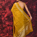 Golden Yellow Buttis Woven Banarasi Silk Saree