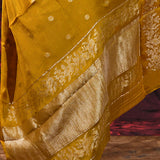 Golden Yellow Buttis Woven Banarasi Silk Saree