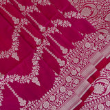 Rani Pink Banarasi Silk Saree With Diamond Trellis Zari Weave