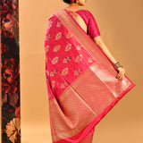 Blush Pink Allover Meenakari Butti Banarasi Saree