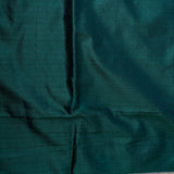 Bottle Green Banarasi Silk Saree With Silver Zari Booti And Temple Border