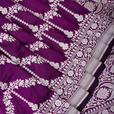 Purple Banarasi Silk Saree With Diamond Trellis Zari Weave