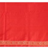 Tangerine Orange Banarasi Silk Saree With Checks