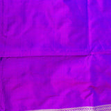 Purple Banarasi Silk Saree With Gold Zari Floral Medallion Jaal And Chevron Border